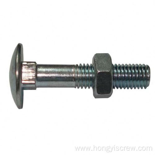 Carriage Bolt Fastener With Ribbed Neck